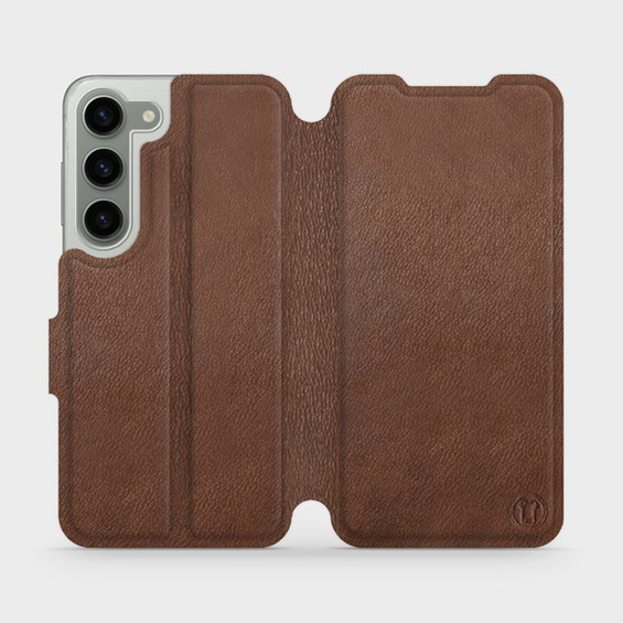 Etui ze skóry naturalnej do Samsung Galaxy S23 - wzór Brown Leather