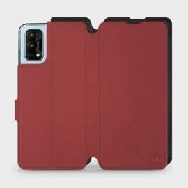 Hülle für Realme 7 Pro - Farbe Dunkelrot mit Schwarz