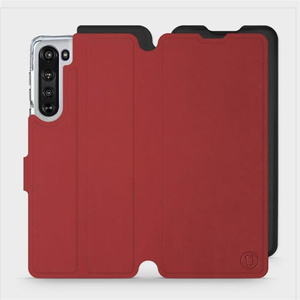 Phone Case Motorola Edge - Design Dark Red with Black