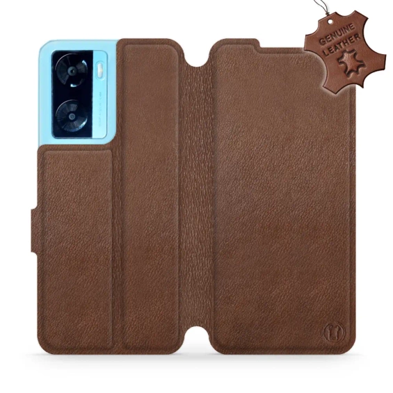 Phone Case OPPO A57S - Design Brown Leather
