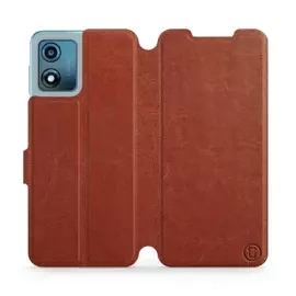 Phone Case Motorola Moto E13 - Design Brown&Orange