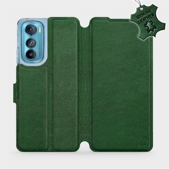 Phone Case Motorola Edge 30 5G - Design Green Leather