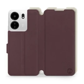 Phone Case Xiaomi POCO C65 - Design Burgundy with Platinum