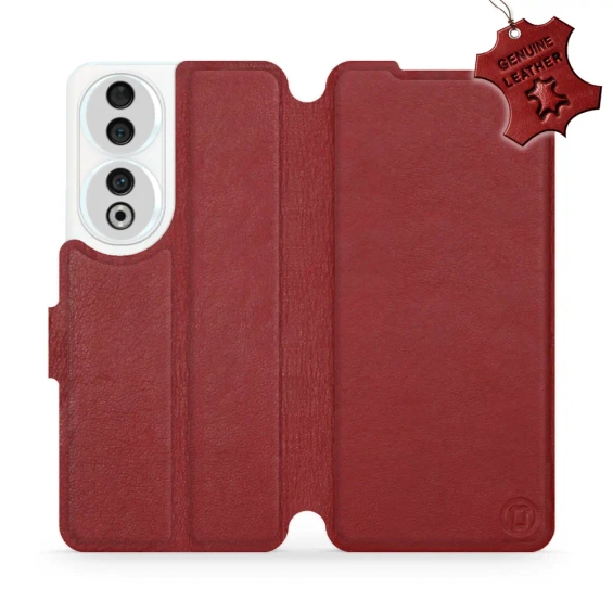Phone Case Huawei Honor 90 - Design Dark Red Leather