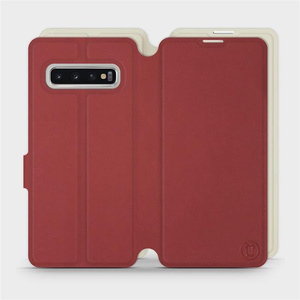 Etui Soft Touch do Samsung Galaxy S10 - wzór Zachodząca czerwień z platyną