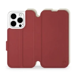 Phone Case Apple iPhone 15 Pro - Design Dark Red with Platinum