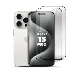 2er Set Panzerglas Clear für Apple iPhone 15 Pro