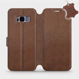 Etui ze skóry naturalnej do Samsung Galaxy S8 Plus - wzór Brown Leather
