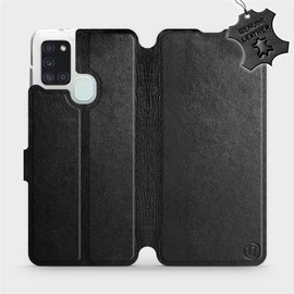 Phone Case Samsung Galaxy A21S - Design Black Leather