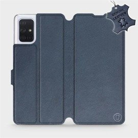 Phone Case Samsung Galaxy A71 - Design Blue Leather
