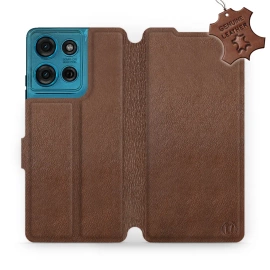 Phone Case Motorola Moto G75 5G - Design Brown Leather