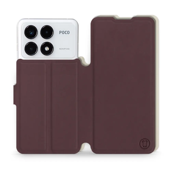 Phone Case Xiaomi POCO F6 Pro - Design Burgundy with Platinum