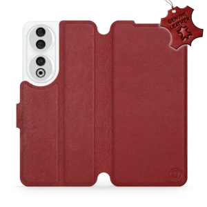 Phone Case Huawei Honor 90 - Design Dark Red Leather