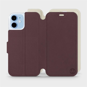 Etui Soft Touch do Apple iPhone 12 mini - wzór Matowy burgund z platyną