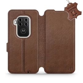 Hülle für Motorola One Zoom - Farbe Brown Leather