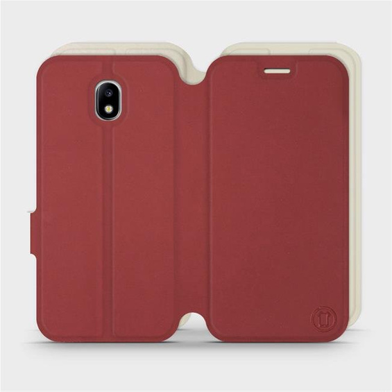 Phone Case Samsung Galaxy J7 2017 - Design Dark Red with Platinum