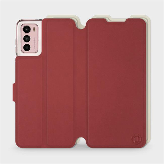 Phone Case Motorola Moto G42 - Design Dark Red with Platinum