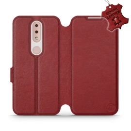 Phone Case Nokia 4.2 - Design Dark Red Leather