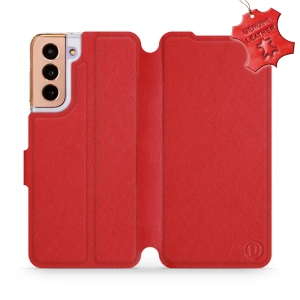 Phone Case Samsung Galaxy S21 - Design Red Leather
