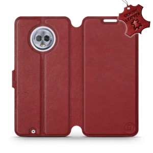 Phone Case Motorola Moto G6 - Design Dark Red Leather
