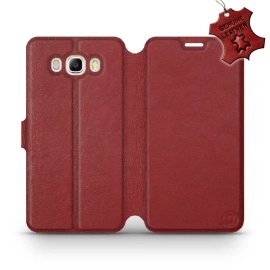 Phone Case Samsung Galaxy J7 2016 - Design Dark Red Leather