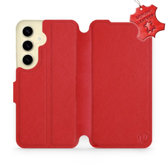 Phone Case Samsung Galaxy S24 - Design Red Leather