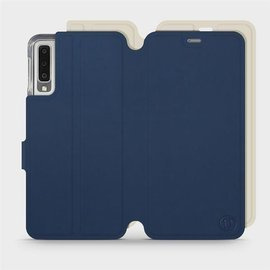 Phone Case Samsung Galaxy A7 2018 - Design Navy with Platinum