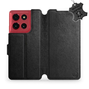Phone Case Motorola Moto G86 Power 5G - Design Black Leather