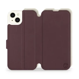 Phone Case Apple iPhone 15 Plus - Design Burgundy with Platinum