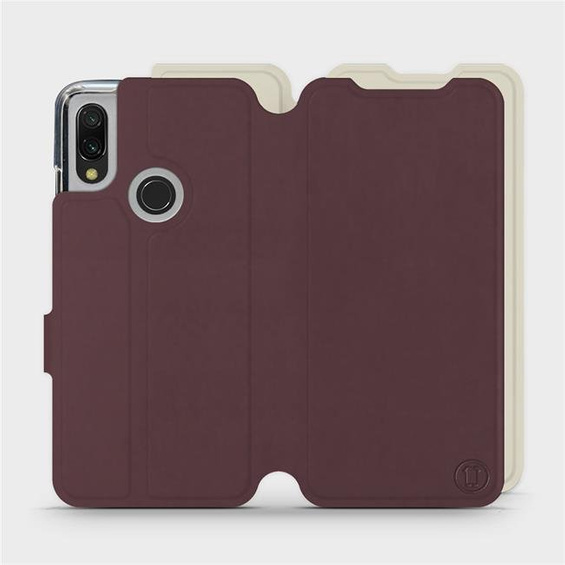 Etui Soft Touch do Xiaomi Redmi 7 - wzór Matowy burgund z platyną