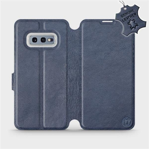 Etui ze skóry naturalnej do Samsung Galaxy S10e - wzór Blue Leather