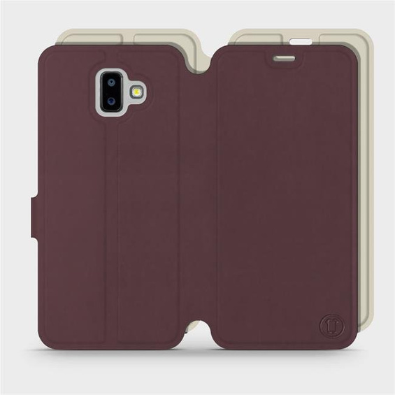 Phone Case Samsung Galaxy J6 Plus 2018 - Design Burgundy with Platinum
