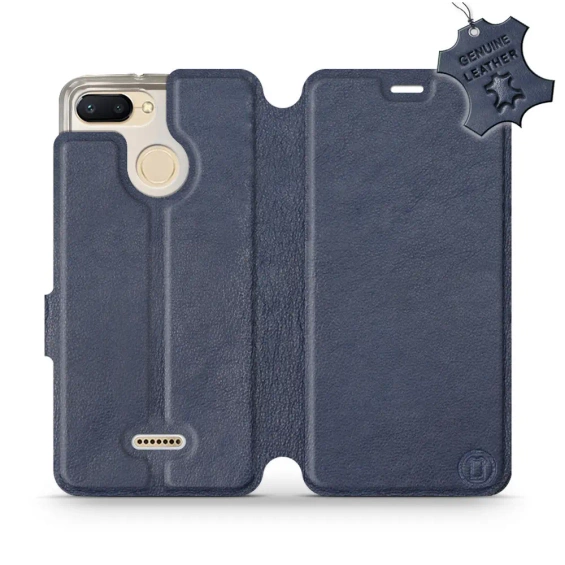 Phone Case Xiaomi Redmi 6 - Design Blue Leather