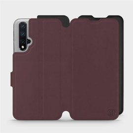 Hülle für Huawei Honor 20 - Farbe Burgund mit Schwarz