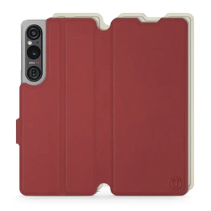 Hülle für Sony Xperia 1 V - Farbe Dunkelrot mit Platin