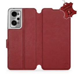 Phone Case Realme GT 2 - Design Dark Red Leather