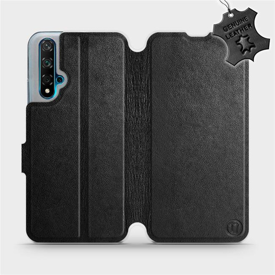 Phone Case Huawei Nova 5T - Design Black Leather