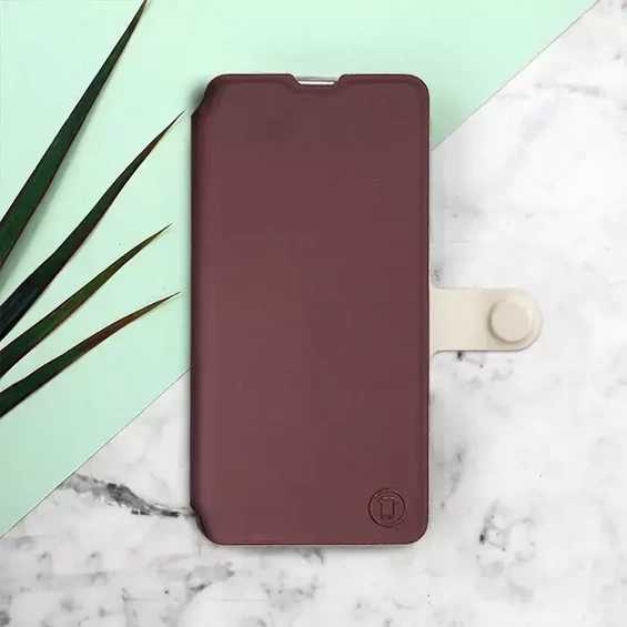 Etui Soft Touch do Motorola Moto E13 - wzór Matowy burgund z platyną