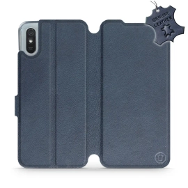 Phone Case Xiaomi Redmi 9A - Design Blue Leather