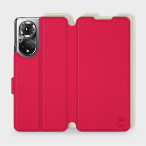 Etui Soft Touch do Huawei Honor 50 - wzór Żywa czerwień z platyną