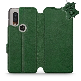Hülle für Motorola One Vision - Farbe Green Leather