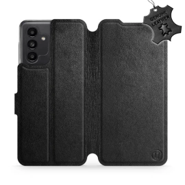 Etui ze skóry naturalnej do Samsung Galaxy A13 5G - wzór Black Leather