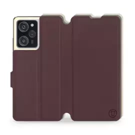 Hülle für Xiaomi Poco X5 Pro 5G - Farbe Burgund mit Platin