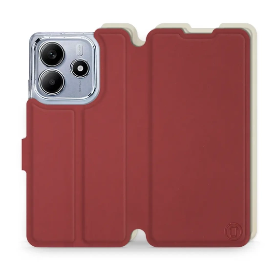 Etui Soft Touch do Xiaomi Redmi Note 14 5G - wzór Zachodząca czerwień z platyną