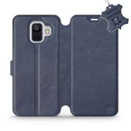Phone Case Samsung Galaxy A6 2018 - Design Blue Leather