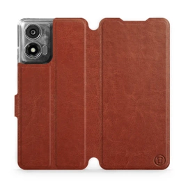 Phone Case Motorola Moto E14 - Design Brown&Orange