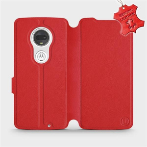 Phone Case Motorola Moto G7 Plus - Design Red Leather