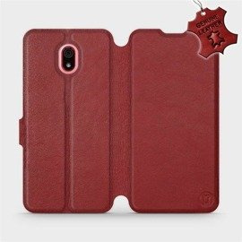 Phone Case Xiaomi Redmi 8A - Design Dark Red Leather
