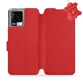 Etui ze skóry naturalnej do Realme 8 Pro - wzór Red Leather