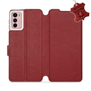 Phone Case Motorola Moto G42 - Design Dark Red Leather
